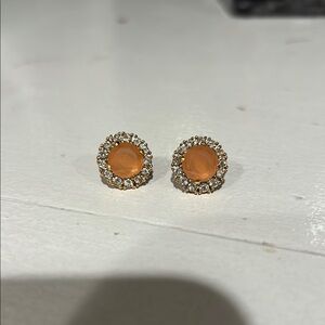Kate Spade Peach and Gold Stud Earrings
